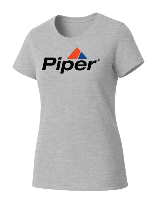 Womens Seriously Soft Light Heathered Grey T-Shirt w/Piper Logo