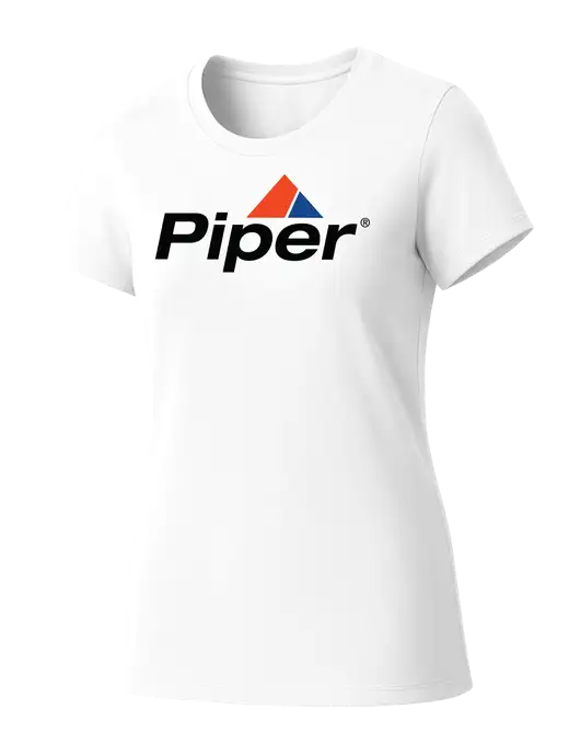 Womens Seriously Soft White T-Shirt w/Piper Logo