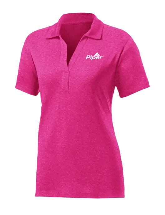 Womens Pink Raspberry Heather Contender Polo w/Piper Logo