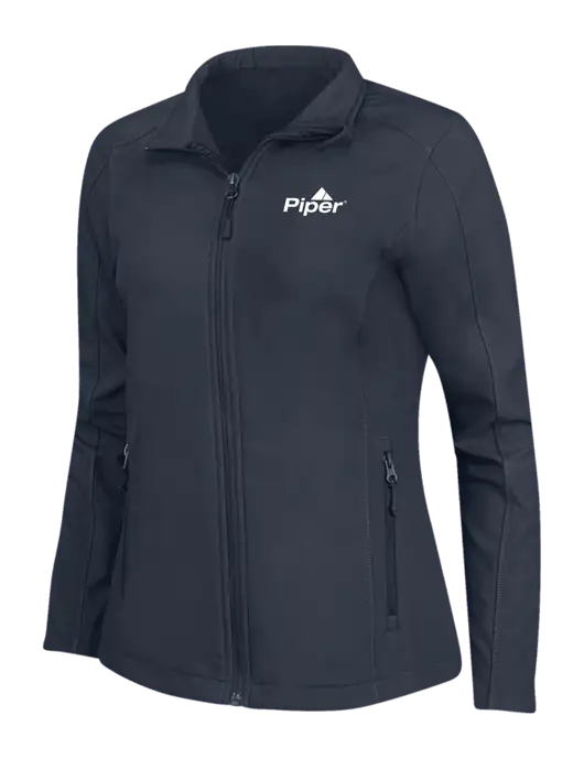 Navy Womens Core Soft Shell Jacket w/Piper Logo