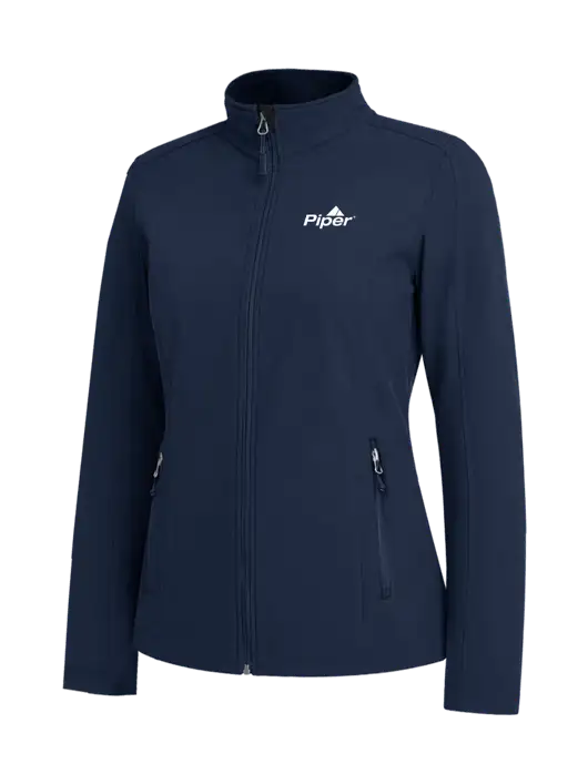 Navy Womens Core Soft Shell Jacket w/Piper Logo