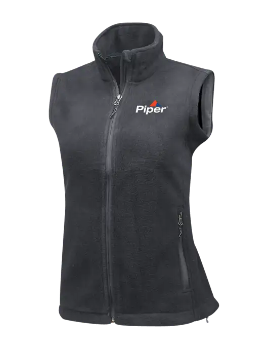 Medium Grey Womens Fleece Vest w/Piper Logo
