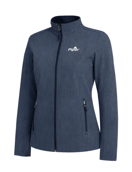Navy Heather Womens Core Soft Shell Jacket w/Piper Logo