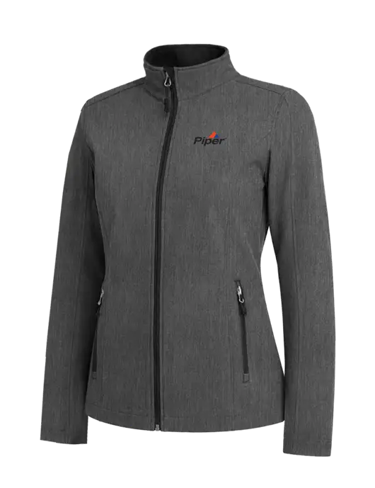 Medium Grey Heather Womens Core Soft Shell Jacket w/Piper Logo