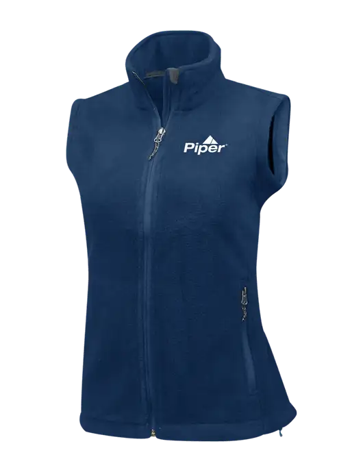 Navy Womens Fleece Vest w/Piper Logo