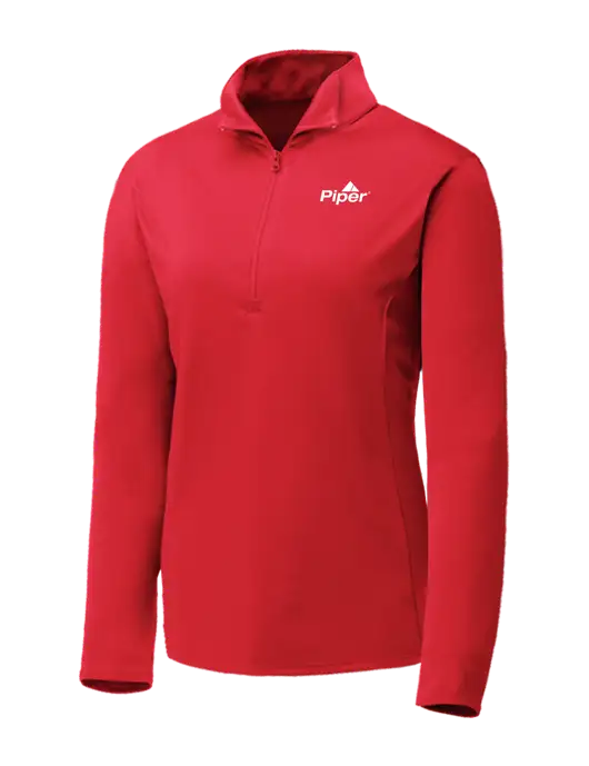 Red Womens Posicharge Competitor ¼ Zip Pullover w/Piper Logo