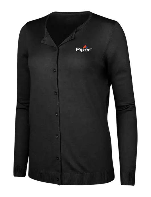 Black Womens Cardigan Sweater w/Piper Logo