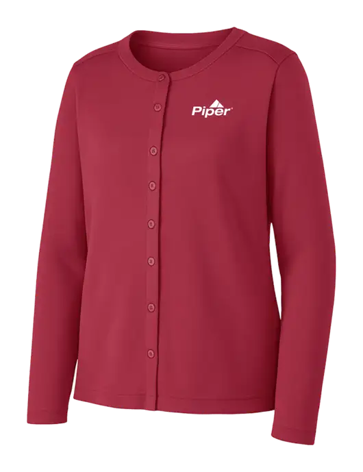 Rich Red Womens Concept Stretch Button-Front Cardigan Sweater w/Piper Logo