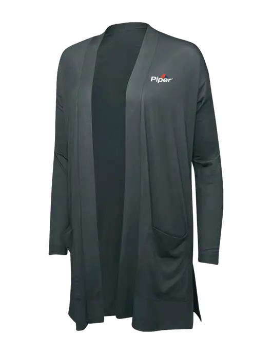 Smoke Grey Womens Concept Long Pocket Cardigan w/Piper Logo