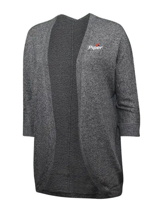 Warm Grey Womens Marled Cocoon Sweater w/Piper Logo
