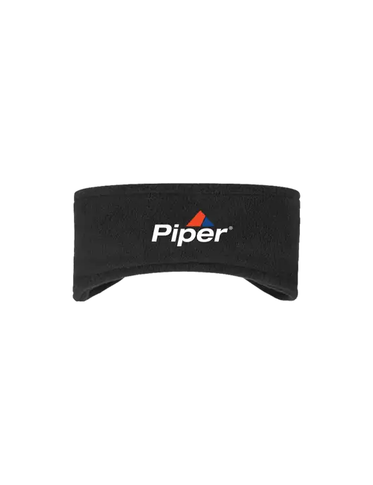 Black Stretch Fleece Headband w/Piper Logo
