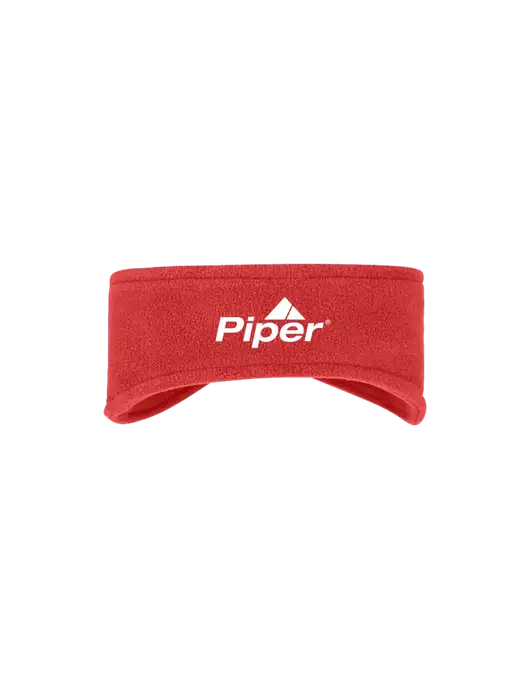 Red Stretch Fleece Headband w/Piper Logo