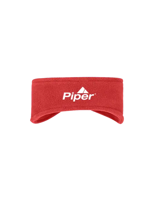 Red Stretch Fleece Headband w/Piper Logo