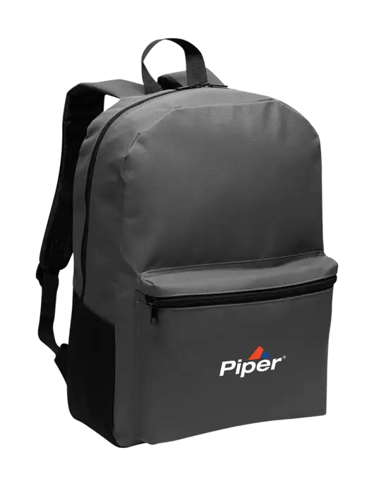 Casual Dark Charcoal Lightweight Laptop Backpack w/Piper Logo