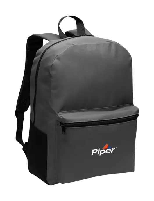 Casual Dark Charcoal Lightweight Laptop Backpack w/Piper Logo