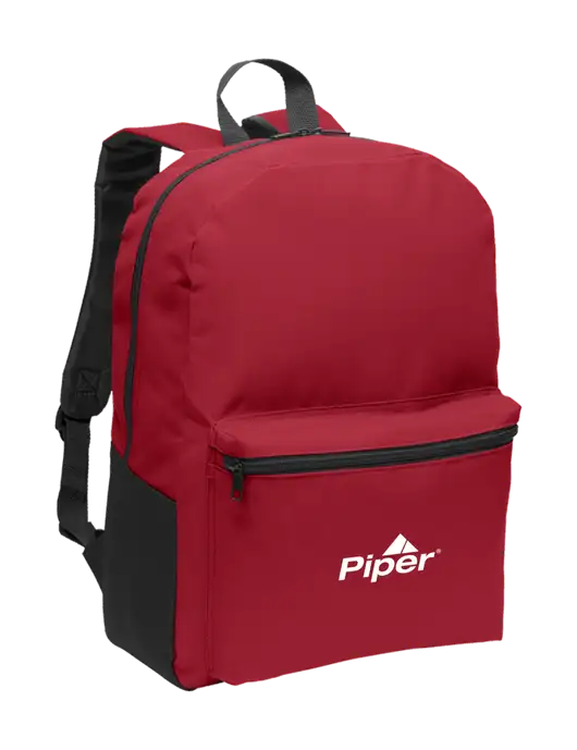 Casual Red Lightweight Laptop Backpack w/Piper Logo