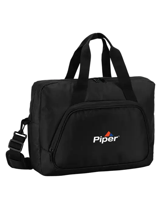 City Black Laptop Briefcase w/Piper Logo