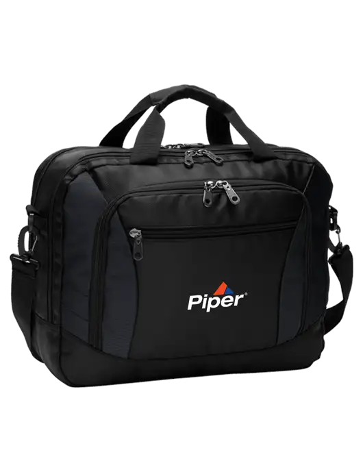 Commuter Black Laptop Briefcase w/Piper Logo