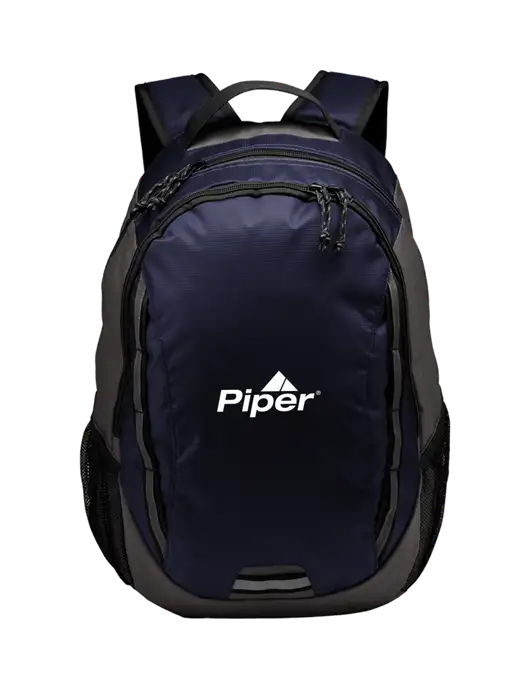 Ridge Deep Navy/Dark Charcoal Laptop Backpack w/Piper Logo