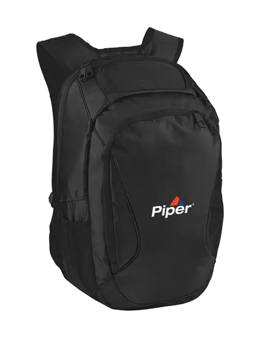 Stealth Black Laptop Backpack w/Piper Logo