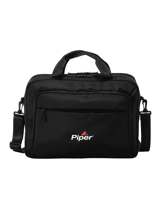 Travel Exec Black Laptop Briefcase w/Piper Logo