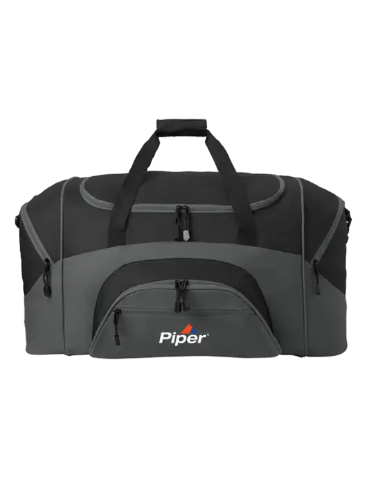 Standard Colorblock Black/Dark Grey Sport Duffel w/Piper Logo