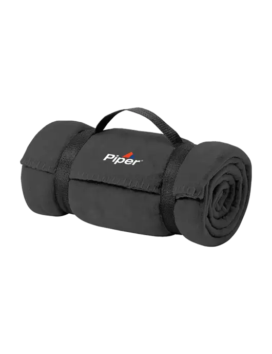 Casual Midnight Heather Fleece Blanket With Strap w/Piper Logo