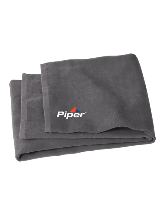Graphite Beach Towel w/Piper Logo