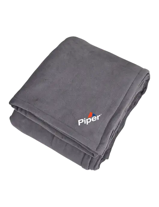 Mountain Lodge Hearth Grey Blanket  w/Piper Logo