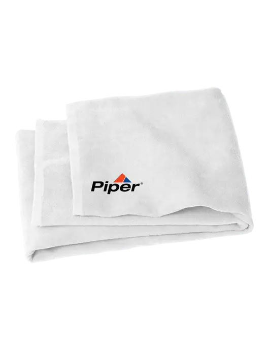 White Beach Towel w/Piper Logo
