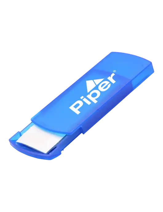 Slide Right Blue Bandage Dispenser w/Piper Logo