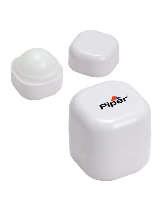 White Chap Cube Vanilla Lip Balm w/Piper Logo
