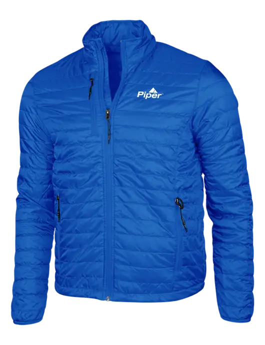Dark Royal Blue Puffy Packable Jacket w/Piper Logo