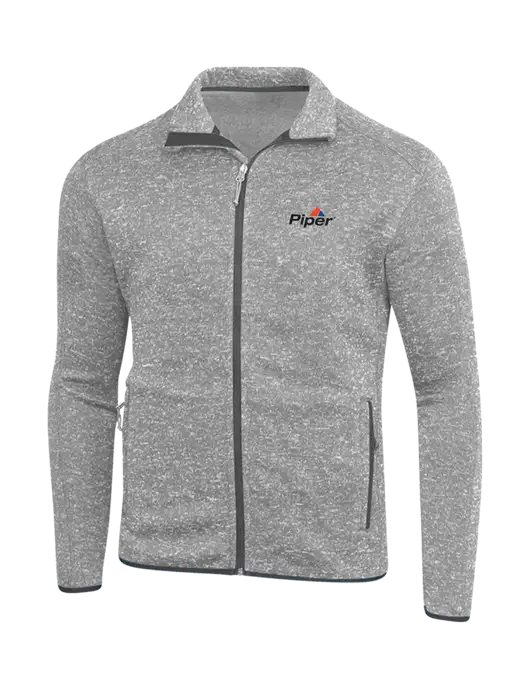 Grey Heather Sweater Fleece Jacket w/Piper Logo