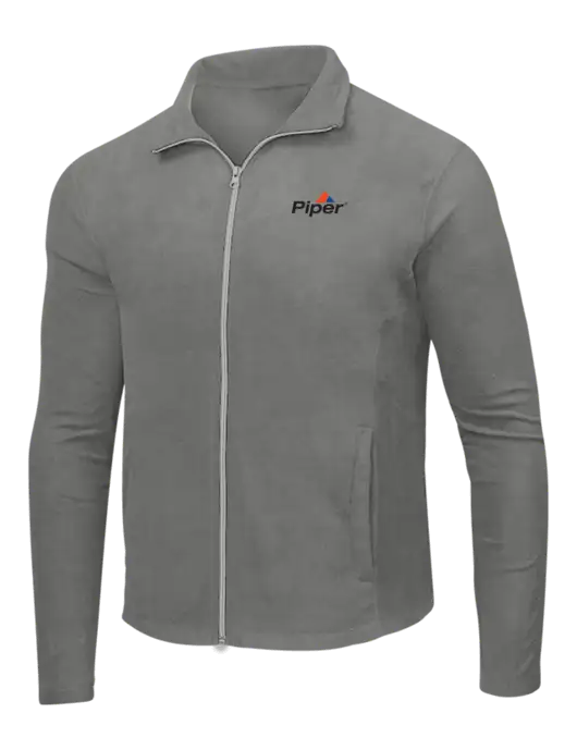 Medium Grey Microfleece Jacket w/Piper Logo