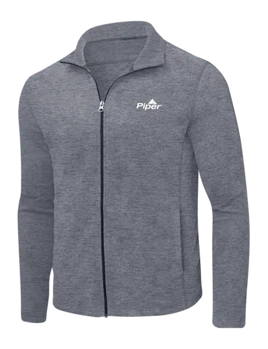 Light Navy Heather Microfleece Full-Zip Jacket w/Piper Logo