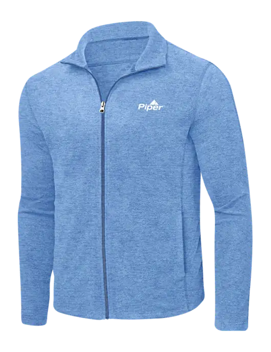Light Royal Heather Microfleece Full-Zip Jacket w/Piper Logo