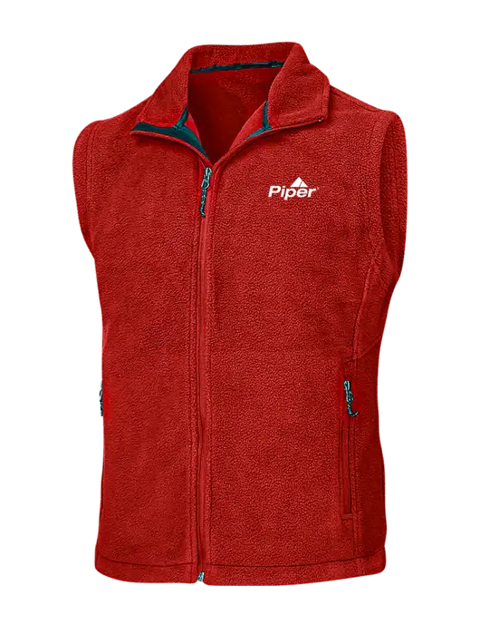 Red Fleece Vest w/Piper Logo