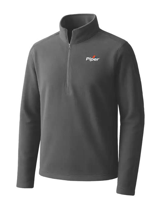 Medium Grey Microfleece 1/2 Zip Pullover w/Piper Logo
