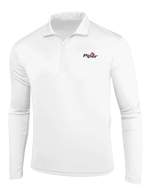 White PosiCharge Competitor 1/4 Zip Pullover w/Piper Logo