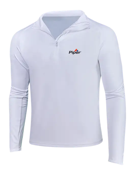 White Sport Wick Stretch 1/4 Zip Pullover w/Piper Logo