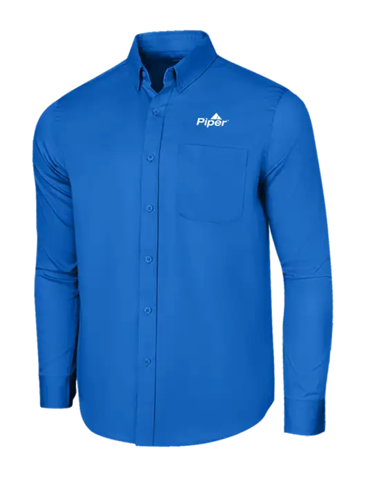 Long Sleeve Royal Blue Superpro React Twill Shirt w/Piper Logo