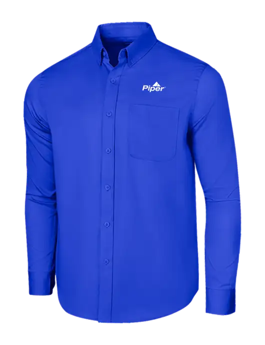 Long Sleeve Dark Royal Superpro React Twill Shirt w/Piper Logo
