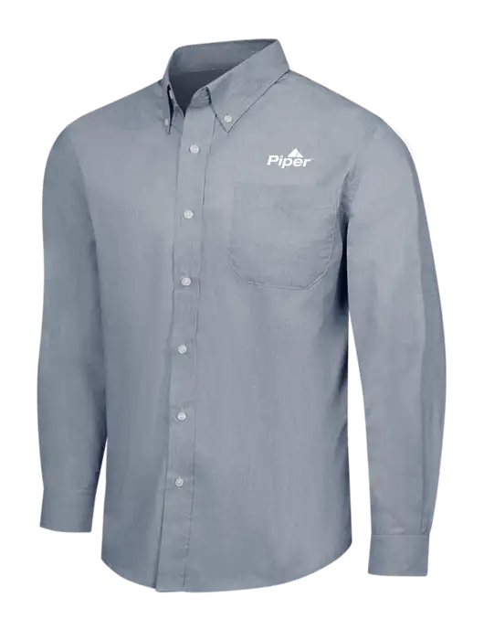 Navy Frost Crosshatch Easy Care Shirt w/Piper Logo