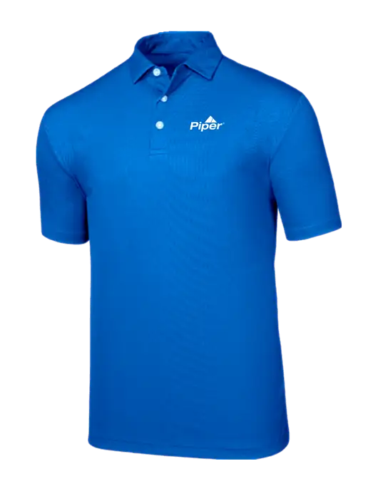 Callaway Birdseye Dark Carolina Blue Polo w/Piper Logo