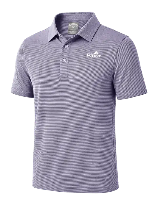 Callaway Navy Fine Line Stripe Polo w/Piper Logo