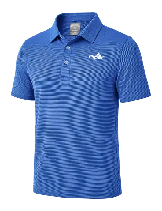 Callaway Royal Blue Fine Line Stripe Polo w/Piper Logo