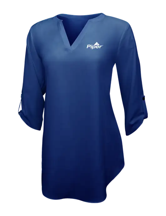 Dark Royal Womens 3/4 Sleeve Tunic Blouse w/Piper Logo