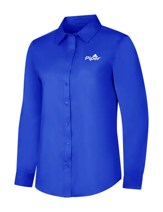 Womens Long Sleeve Dark Royal Superpro React Twill Shirt w/Piper Logo