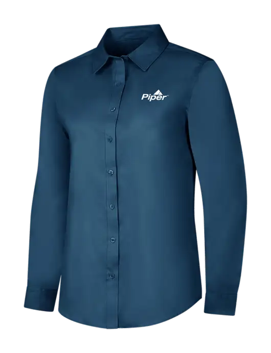 Light Navy Womens Long Sleeve Superpro React Twill Shirt w/Piper Logo